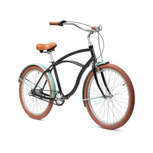 Alloy 3-Speed Men’s Beach Cruiser Bicycle with Belt Drive System, Colorful City Bike Beach Bicycle