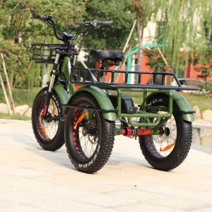 3 Wheel Electric Bike Cargo Mid Drive 500w1000w Fat Tire Electric Tricycle With Rear Basket Fast Speed Electric Delivery Bike