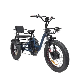 3 Wheel Electric Bike Fat Tire Family Cargo Bike Front Drive 2 Person Electric Cargo Bike With Good Quality