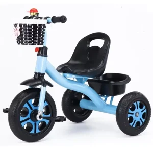 3-Wheel Kids’ Pedal Bicycle Steel-Fork Balance Bike with Brake Line for Toddlers Aged 2 Years or Older