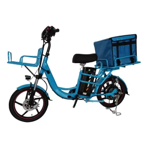 350W 48V Cargo E Bike 20 Inch Steel Frame Electric Food Delivery Bike With Carrier
