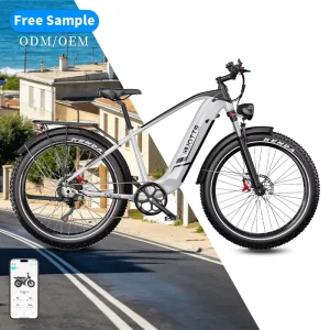 350W Mid Motor Electric Mountain Bike 36V 8/10Ah Lithium Battery 26″ Wheels Magnesium Alloy Frame 7 Speed Fat Tires Hydraulic