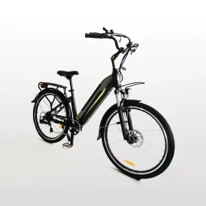 Customizable 36V 13Ah Step-Through Electric City Bicycle, Hybrid E-Bike with Front Suspension