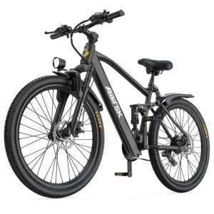 36V 13Ah 400W Electric City Bike 26″ Dual Suspension 21-Speed Disc Brake PAS Brushless Motor Rear Hub Motor