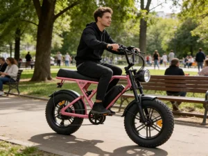 36V Lithium Battery 350W Pink Mountain Off road Hybrid Electric Bike 16 Inch Fat Tire City Electric Dirt Bike for Kids