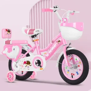 4 Wheel Baby 12 14 16 18 20 Inch Children Bicycle Kids Children Bike Kids’ Bike for 2 3-8 Year Kids 10 9-11 Years Old