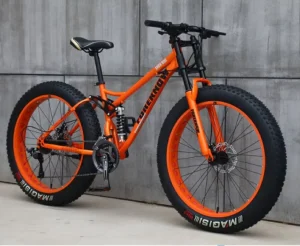 4.0 Fat Tire Bikes 26 Inch Steel Full Suspension Fork Disc Brake Snow Mountain Bike 26*4.0 Snow Bike Fat Bicycle 29″