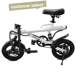 400W Motor 14 Inch Tire Triple Shock Absorbers Lithium Battery Sensor Light Power Assist 2 Colors Foldable Adult Electric Bike