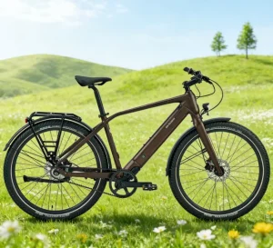 480 Men’s Pearl Coffee Electric Bike with Aluminum Alloy Frame 36V 20KM Max Speed 21″ Wheels and Rear Hub Motor
