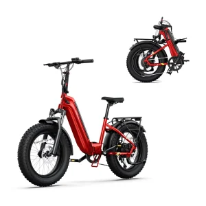 EU 48V 20-Inch 4.0 Extra-Wide Tire Steel 7-Speed Folding Electric Bicycle with Front Suspension
