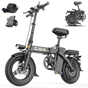 48V 250W 15AH 14” Fat Tire Folding Electric Bike City Bike Ebike Fold up for Adults