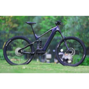 48V Hybrid Electric Mid-Drive Downhill Mountain Bike, Full Suspension, 29-Inch Carbon Fiber Frame