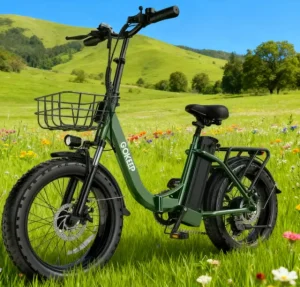 Folding Electric Bicycle, Rear Hub Motor, 48V 500W, Lithium-Ion Battery, Long-Range Commuter Bicycle