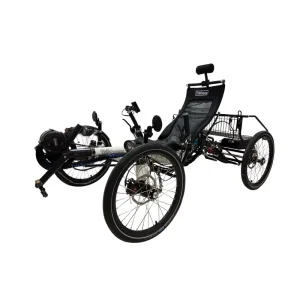 48V 500W Electric Recumbent Quad Bike Dual Suspension Touring Adult 4 Wheel Electric Touring Trike with Cargo Rack