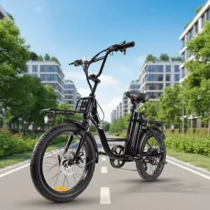 48V 500W Mid Drive E Bike 20″ Fat Tire Ebike Carbon Steel Frame 10Ah Battery 7-Speed Low Speed Electric Scooters