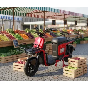 48V Integrated Battery Electric Cargo Bike with Rear Hub Motor 3 Speed Suspension for Adults Take Away Delivery