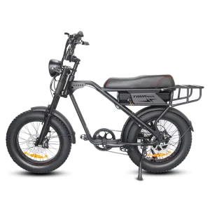 48V Lithium Battery Retro-Style Fat-Tire Suspension Hydraulic Disc Brake Aluminum Alloy Frame 7-Speed Electric-Assist Bike