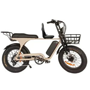 500W 20 Inch Fat Tire Retro Electric Bike with Baby Seat