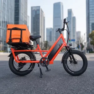 500W 2Wheel 200KG Load Capacity Electric Cargo Bike Large Steel Basket Lithium Battery 7 Speed for Family Delivery 80KM Range