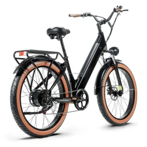 50 km Range 26-Inch Electric Hybrid Bicycle for Women with Aluminum Pedals