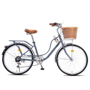 Women’s City Hybrid Bicycle, Single-Speed/6-Speed Bicycle