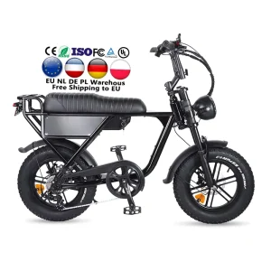 7-Speed 16-Inch Fat-Tire Electric Bicycle C63 Mini E-Bike Hybrid Adult Fat Bike