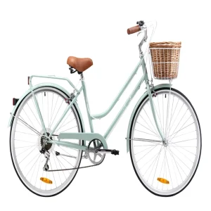 Women’s Hybrid City Cruiser Step-Through Classic 7-Speed Vintage Bicycle with Basket