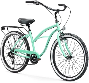 China Beach Bicycle Factory Direct Sale Classic Steel City Bicycle, Unisex 7-Speed Colorful Women’s Beach Bike