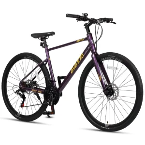 700C Adult Step-Through Hybrid Road Bicycle, Aluminum Frame, 21-Speed, Dual Disc Brakes