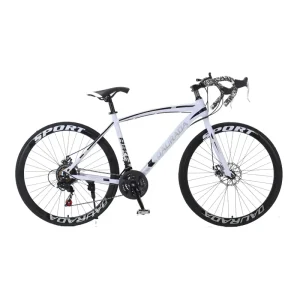 Customized 700C Hybrid Road Racing Bicycle with Steel Fork, Disc Brakes, 21-Speed Gears