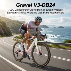 700C Carbon Fiber Gravel Bike 24 Speed Wireless Electronic Shifting Hydraulic Disc Brake Road Bicycle