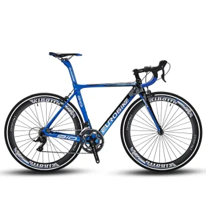 700C Road Bicycle Men’s Carbon Fibre Racing Road Bike with Shimano Shifter Disc Brake System for Adults