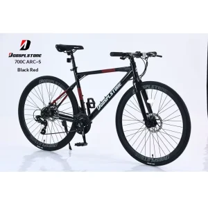 700C Road Bike for Men Adult Flat-handlebar Road Racing Bike Featuring Dual Disc Brakes and Hard Frame