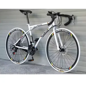 700C Road Race Sport Bike Steel Fork Disc Brake 21 Speed Gears Ordinary Pedal Road Bicycle