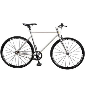700C Steel Frame Fixed Gear Bike (Fixie) Single Speed Track Bike Aluminum Rim Double V Brakes Thick Rubber Tires 150kg Load