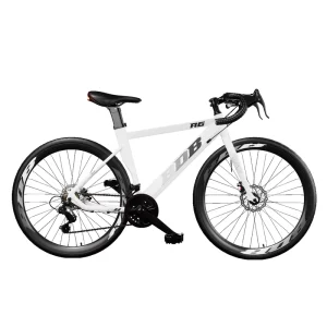 700C Steel Frame Road Bike with Thin Tires Variable Speed and Disc Brake for Adult Riders