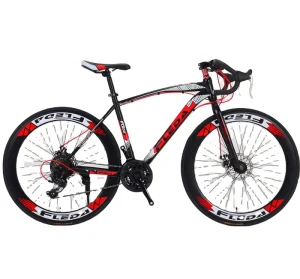 700c Steel Frame Solid Fork Road Bike 50mm Rim 14 Speed
