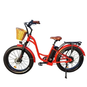 Beach Cruiser 750W Rear Hub Motor 26-Inch x 4.0 Fat-Tire Urban E-Bike Step-Through Electric Bicycle for Women