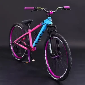 8-Speed 26-Inch Wheels BMX Bike Racing Men’s Women’s Adult Front Suspension Dual Disc Brakes Carbon Steel Frame Ultra Light