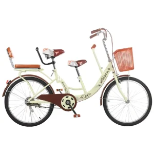 Adult 2 Person 24 26 Inch Beach Cruiser Tandem Bike for Mother and Child