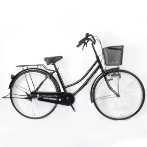 Adult Classic City Bike with Basket Steel Frame Full-Suspension System Single Speed Ladies 26 Inch Cruiser Bike