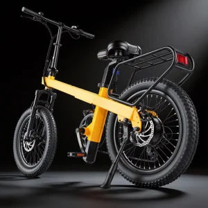 Adult Folding Fat Tire Ebike 20 Inch 7-Speed Brushless Motor Lithium Battery City Bike