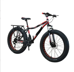Adult Man’s Fat Tire Bike with Steel Fork Four 26 Inch High Carbon Steel Frame Mountain Bike MTB Bicycle for Men