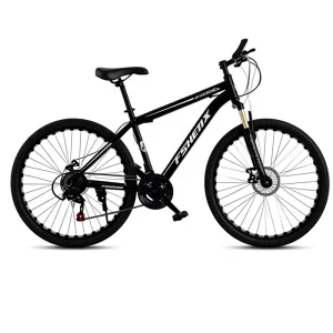 Adult Men’s All Mountain Bike 26-Inch Wheels 21-Speed Dual Disc Brakes Shock-Absorbing Off-Road Carbon Steel Frame Fork