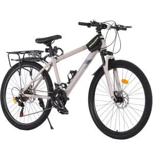 Adult Men’s Mountain Bike Model Dual Disc Brakes 21-24 Speed High Carbon Steel Frame Shock Absorption Off-Road for Teenagers