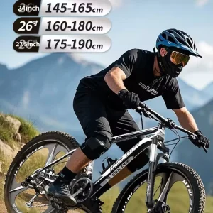 Adult Men’s & Women’s Mountain Bike Dual Disc Brakes Lightweight Carbon Steel Frame Commuting Leisure Rides 150kg Load Capacity