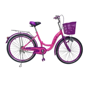 Adult Purple Steel Frame Classic City Bike 26 Inch Single Speed Women’s Bicycle with Fast Delivery