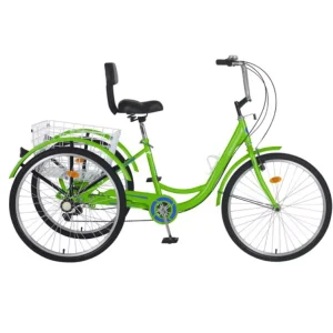 Adult Tricycles 26 Inch 24 Inch 20 Inch 3 Wheel Bikes Three Wheeled Bicycles Tricycle with Backrest Cargo Basket