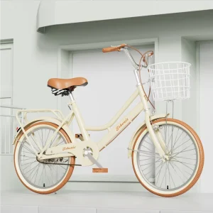 Adult Women’s Classic Light Single Speed Commuter Bicycle 18 Inch High Carbon Steel Frame Double V Brakes Student City Use