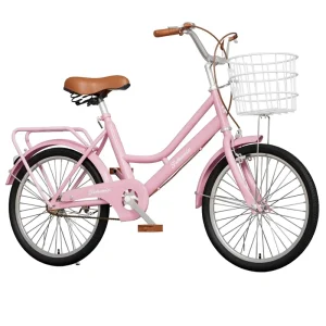 Adult Women’s Light Commuter Bicycle 18/20/22/24 Inch High-Carbon Steel Frame 150kg Load Capacity No Fork Suspension for City